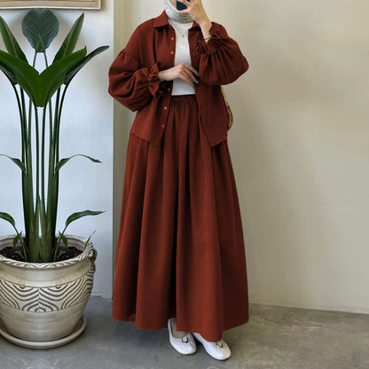 Muslin-Feel Textured Georgette 2-Piece Set – Soft & Breathable