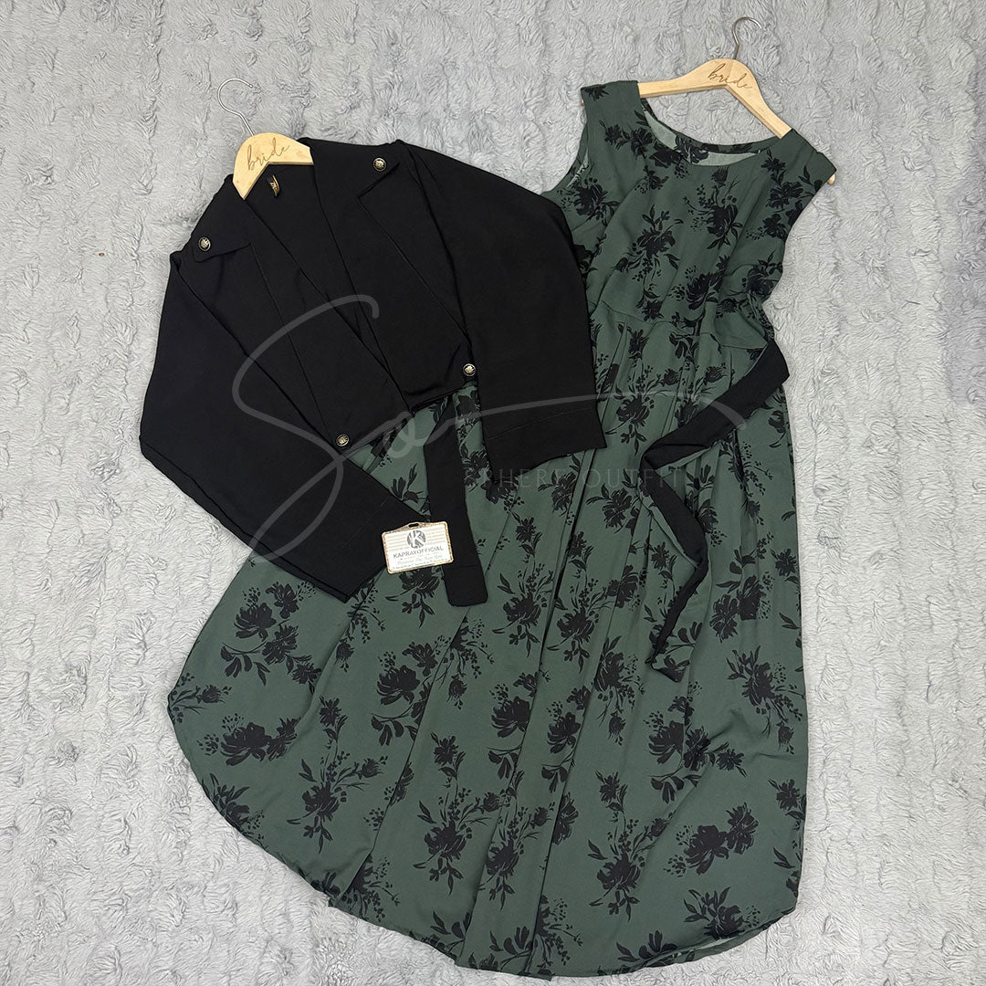 Elegant Georgette Cote Maxi Dress - Premium Fabric