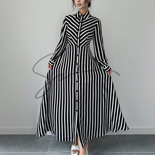 Zebra Button Maxi Dress