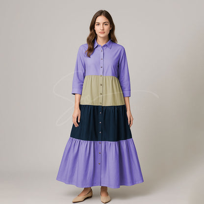 Elegant Multi Color Front Open Abaya Maxi