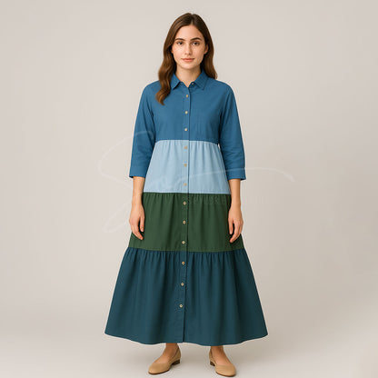 Elegant Multi Color Front Open Abaya Maxi