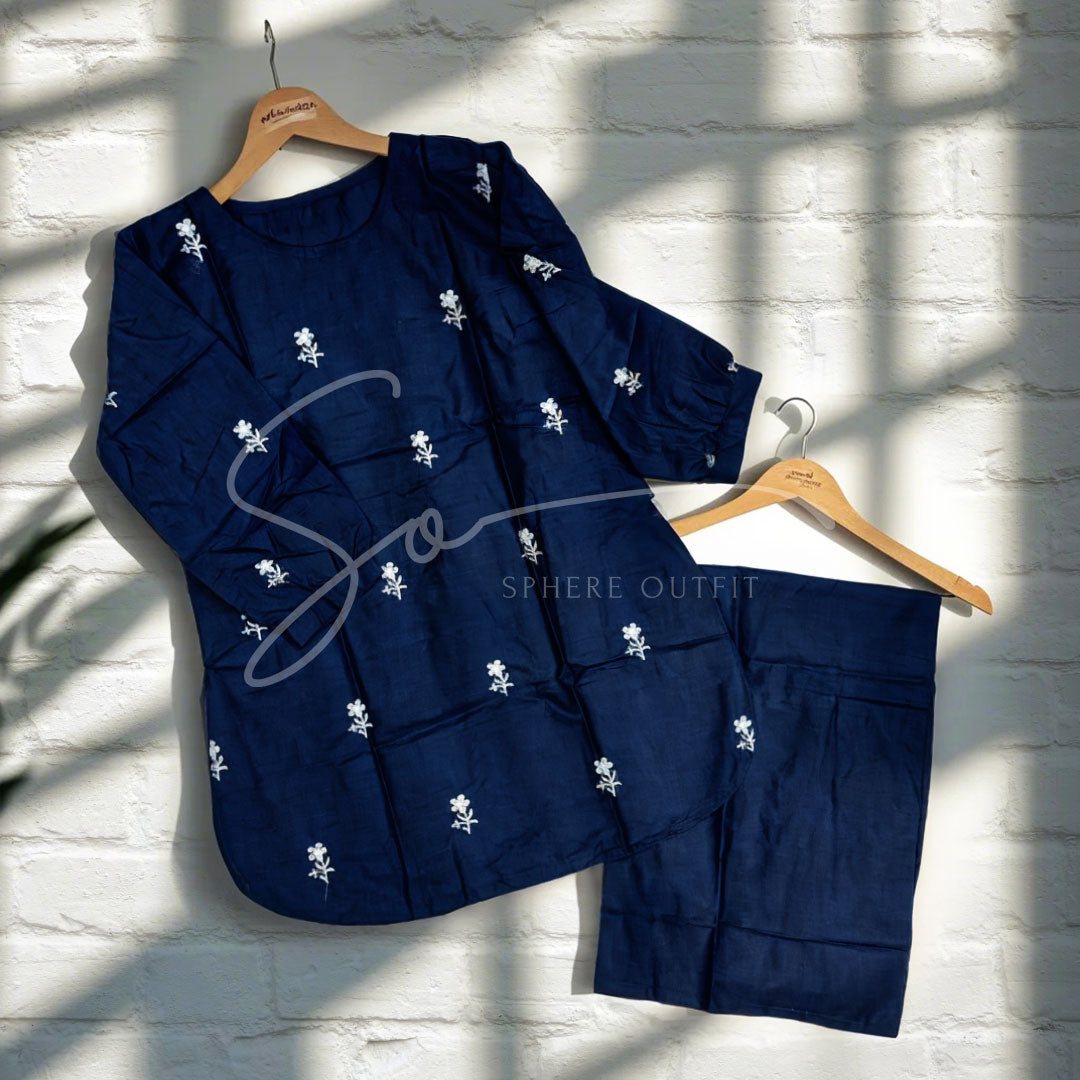 Embroidered Two-Piece Suit - Casual Wear