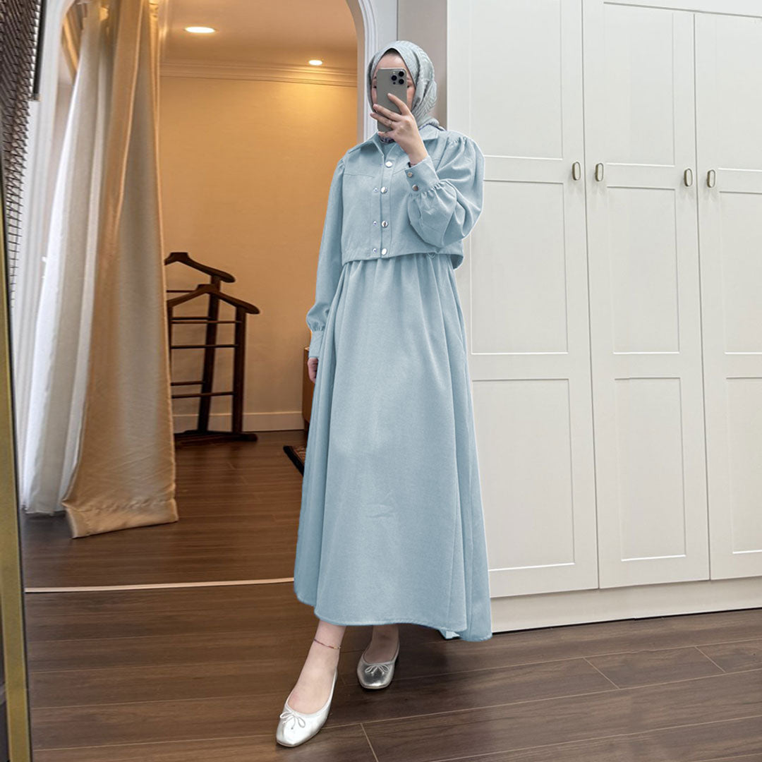 Zarif Buttoned Modest Maxi