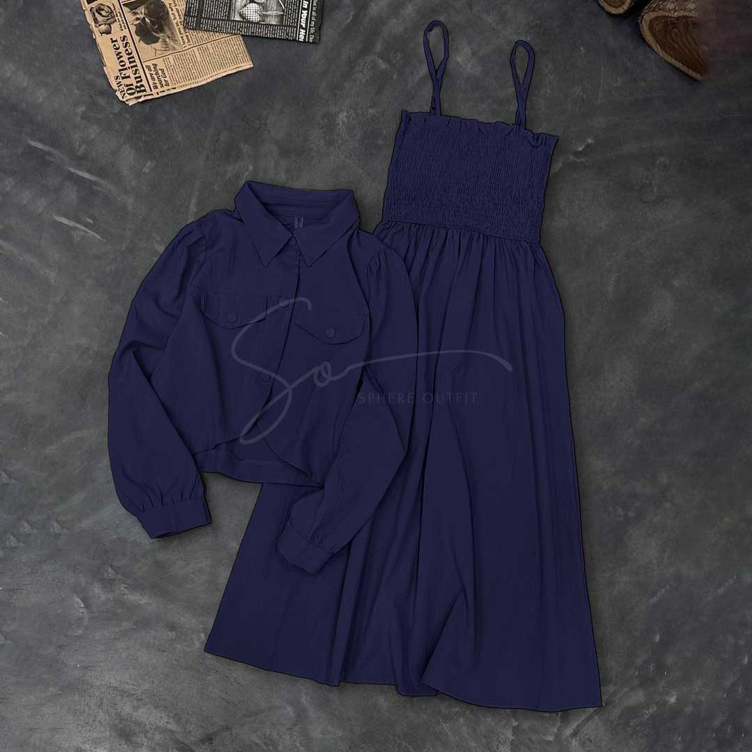 Chic Smocked Skirt with Koti - Georgette Set