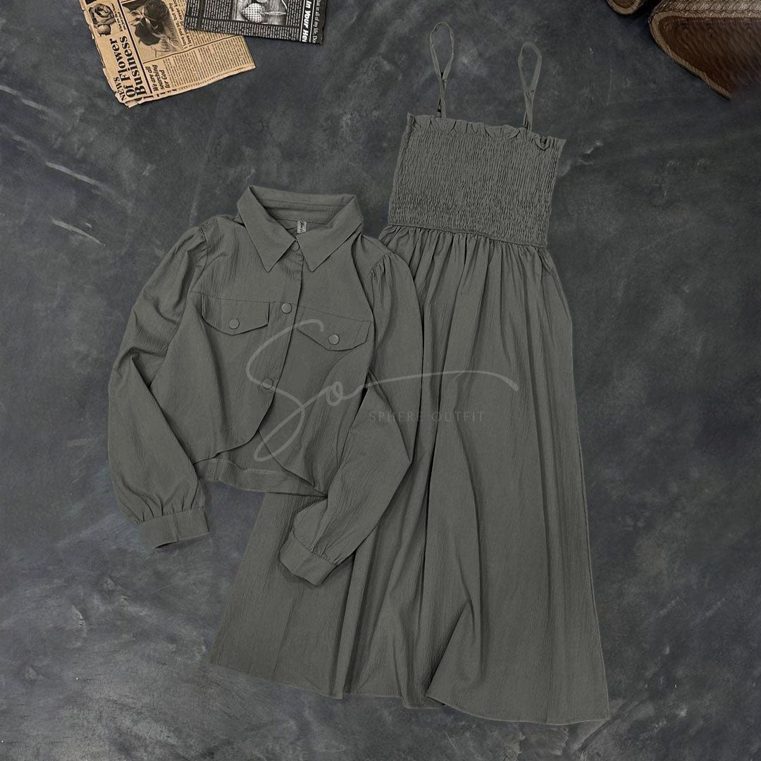 Chic Smocked Skirt with Koti - Georgette Set