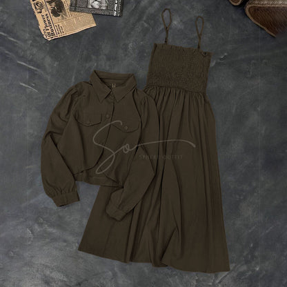 Chic Smocked Skirt with Koti - Georgette Set