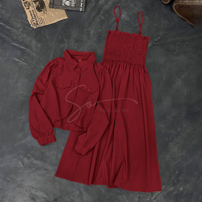 Chic Smocked Skirt with Koti - Georgette Set