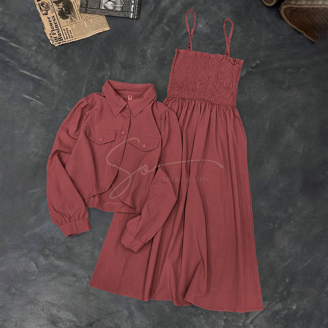Chic Smocked Skirt with Koti - Georgette Set