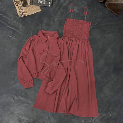 Chic Smocked Skirt with Koti - Georgette Set