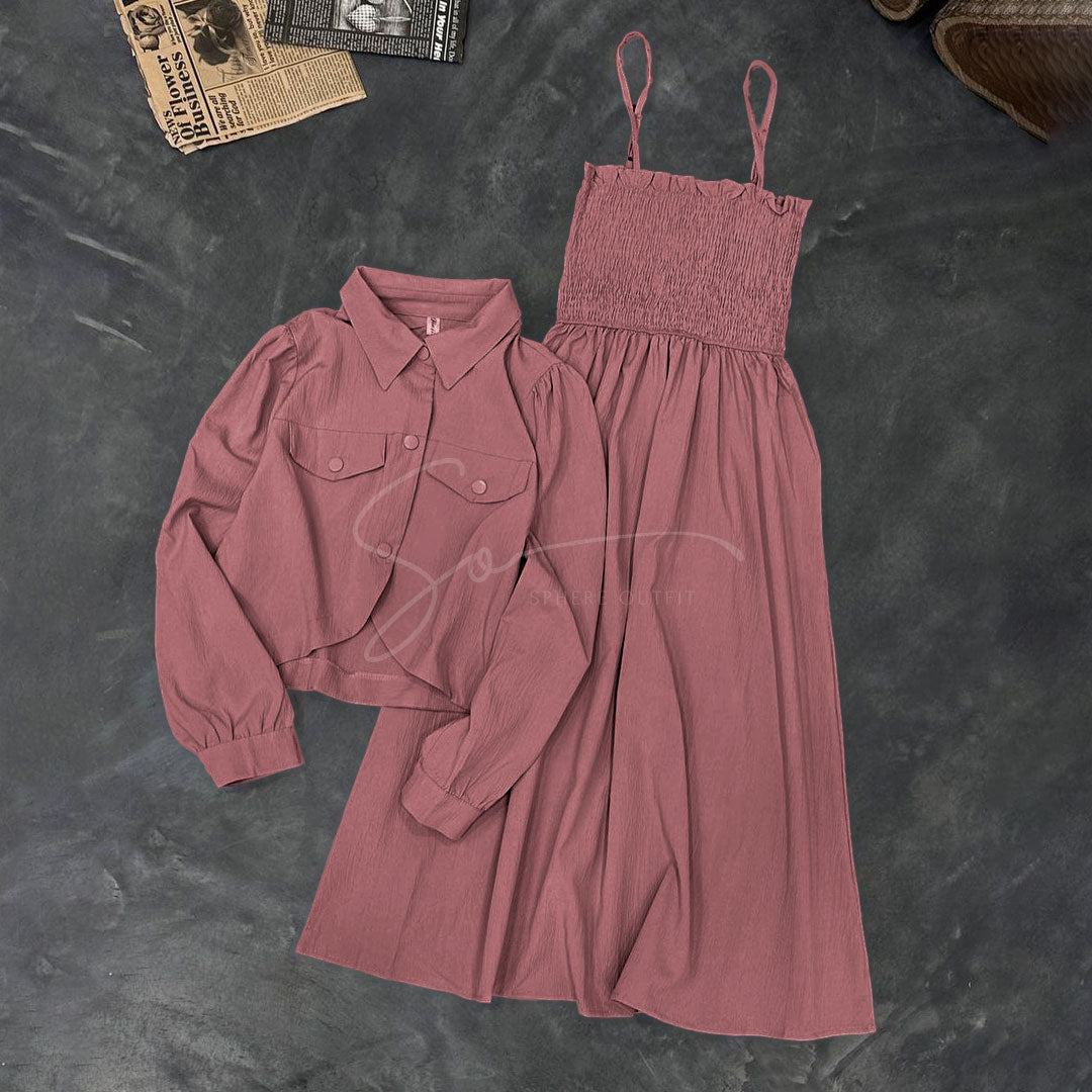 Chic Smocked Skirt with Koti - Georgette Set