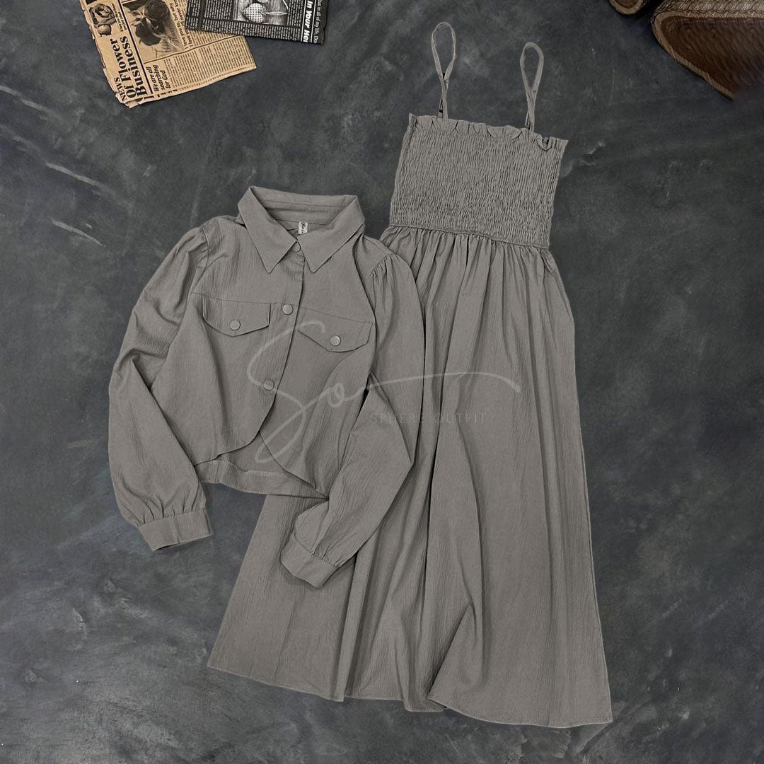 Chic Smocked Skirt with Koti - Georgette Set