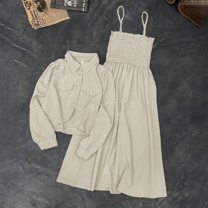 Chic Smocked Skirt with Koti - Georgette Set