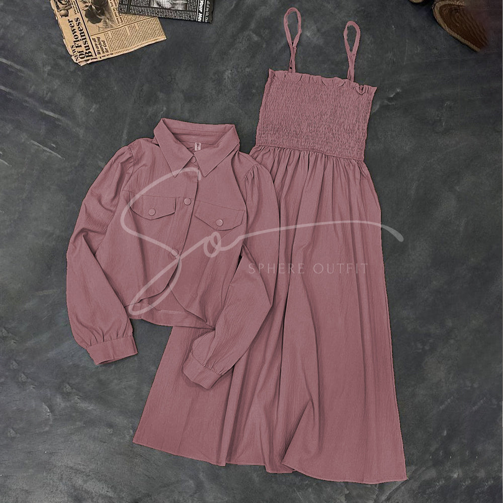 Chic Smocked Skirt with Koti - Georgette Set