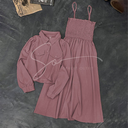 Chic Smocked Skirt with Koti - Georgette Set