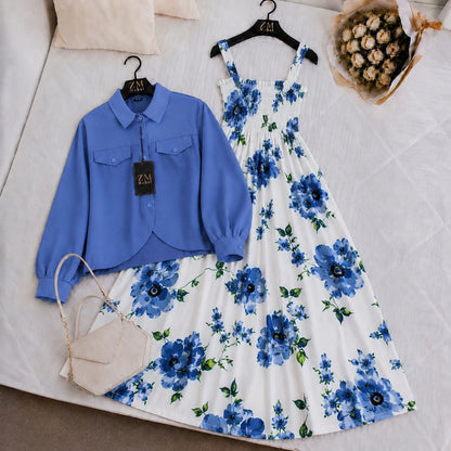 Mahal Bloom Jacket Maxi Set