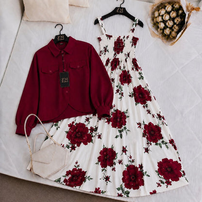 Mahal Bloom Jacket Maxi Set