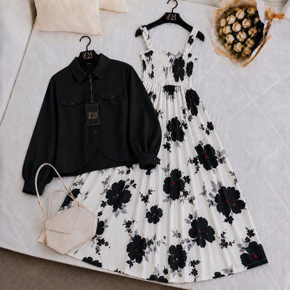 Mahal Bloom Jacket Maxi Set