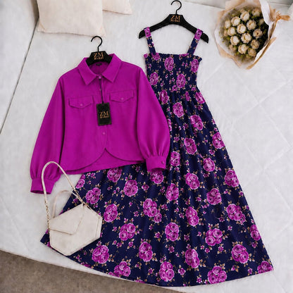 Mahal Bloom Jacket Maxi Set
