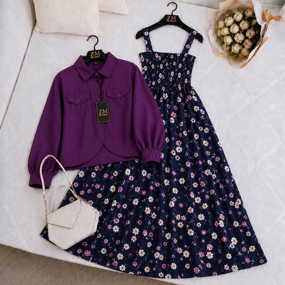 Mahal Bloom Jacket Maxi Set