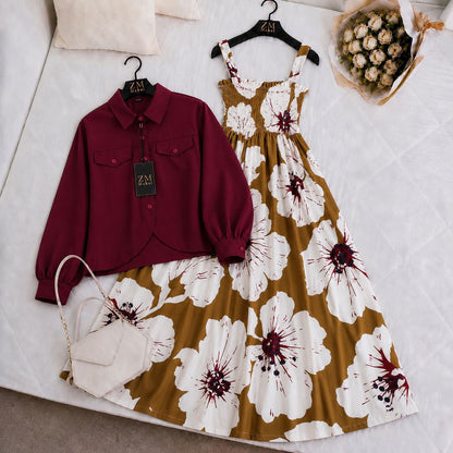 Mahal Bloom Jacket Maxi Set