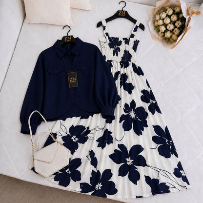 Mahal Bloom Jacket Maxi Set