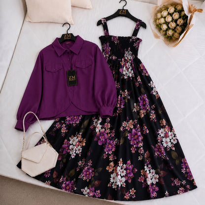 Mahal Bloom Jacket Maxi Set