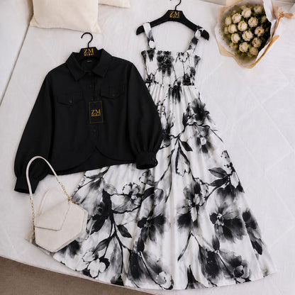 Mahal Bloom Jacket Maxi Set