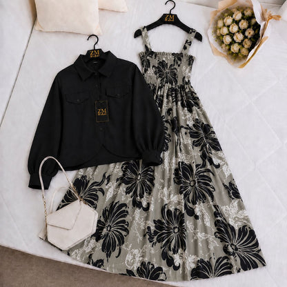 Mahal Bloom Jacket Maxi Set