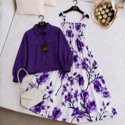 Mahal Bloom Jacket Maxi Set