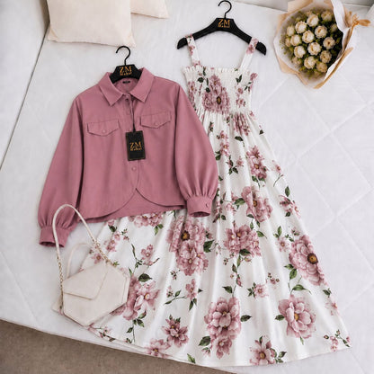 Mahal Bloom Jacket Maxi Set