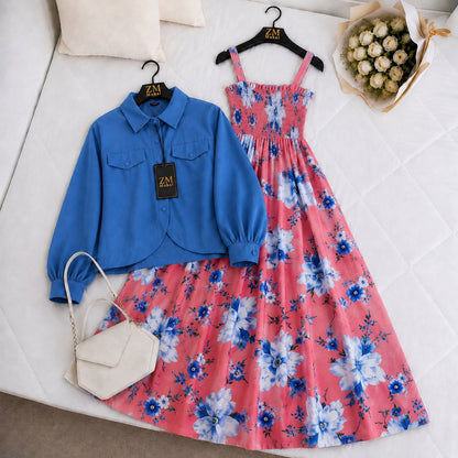 Mahal Bloom Jacket Maxi Set