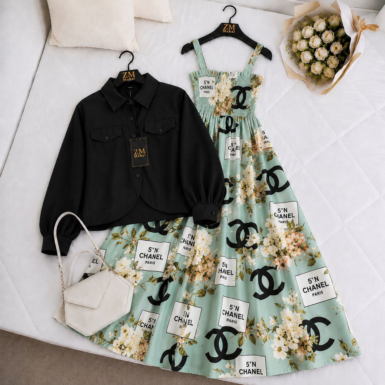 Mahal Bloom Jacket Maxi Set