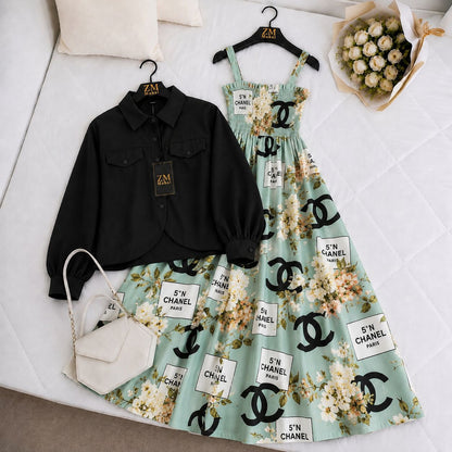 Mahal Bloom Jacket Maxi Set