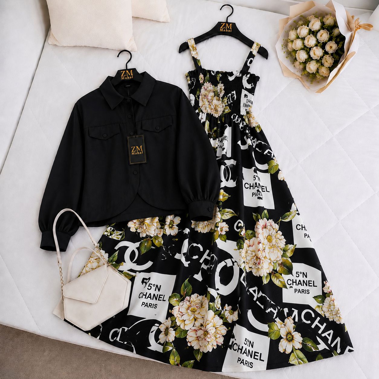 Mahal Bloom Jacket Maxi Set