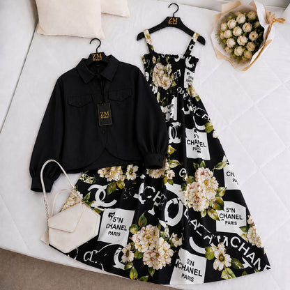 Mahal Bloom Jacket Maxi Set