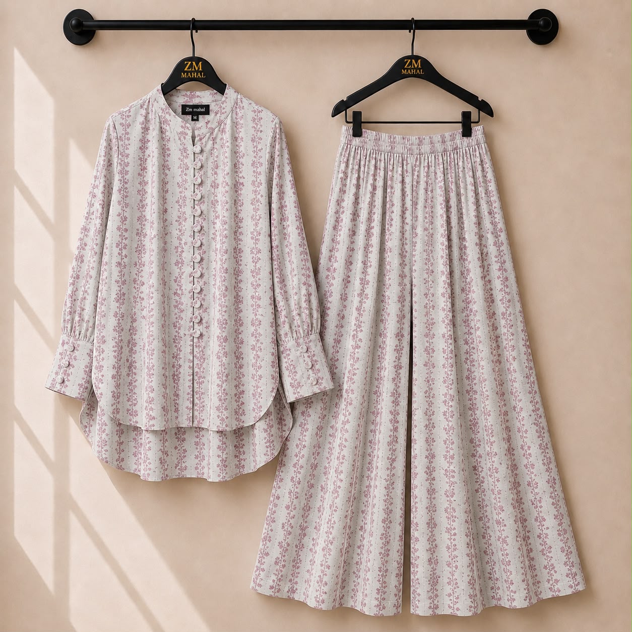 Floral Bloom Shirt and Palazzo Co-Ord Set in Print-02 | SphereOutfit