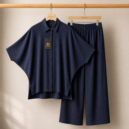 Mahal Luxe Batwing Shirt & Wide-Leg Co-Ord Set