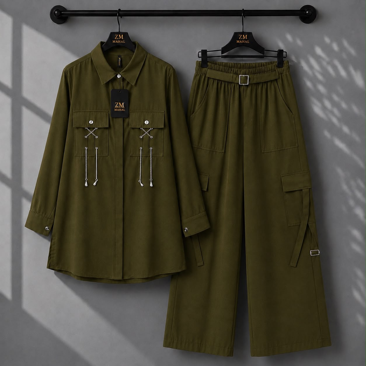 Rivaa Cargo 2-Piece Set – Olive Green