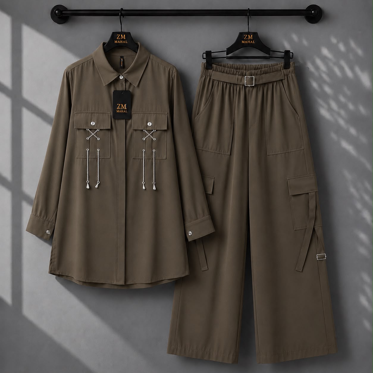 Rivaa Cargo 2-Piece Set – Mocha Brown