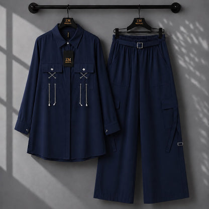 Rivaa Cargo 2-Piece Set – Navy Blue