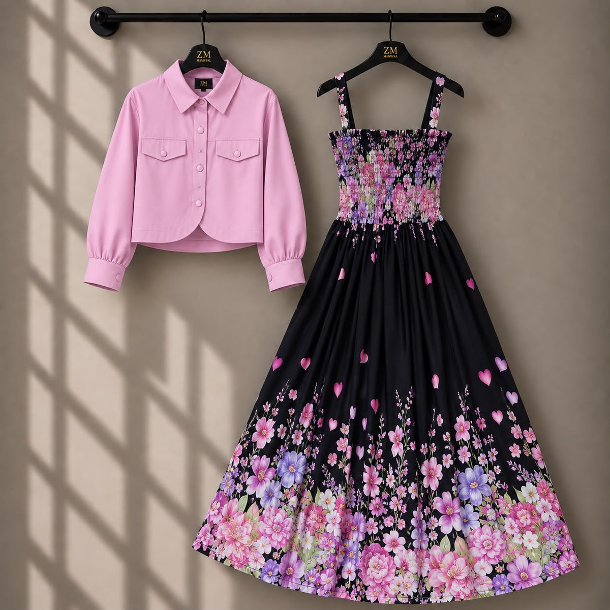 Mireya Turkish Smocked Maxi & Cropped Jacket Set | ZM-004