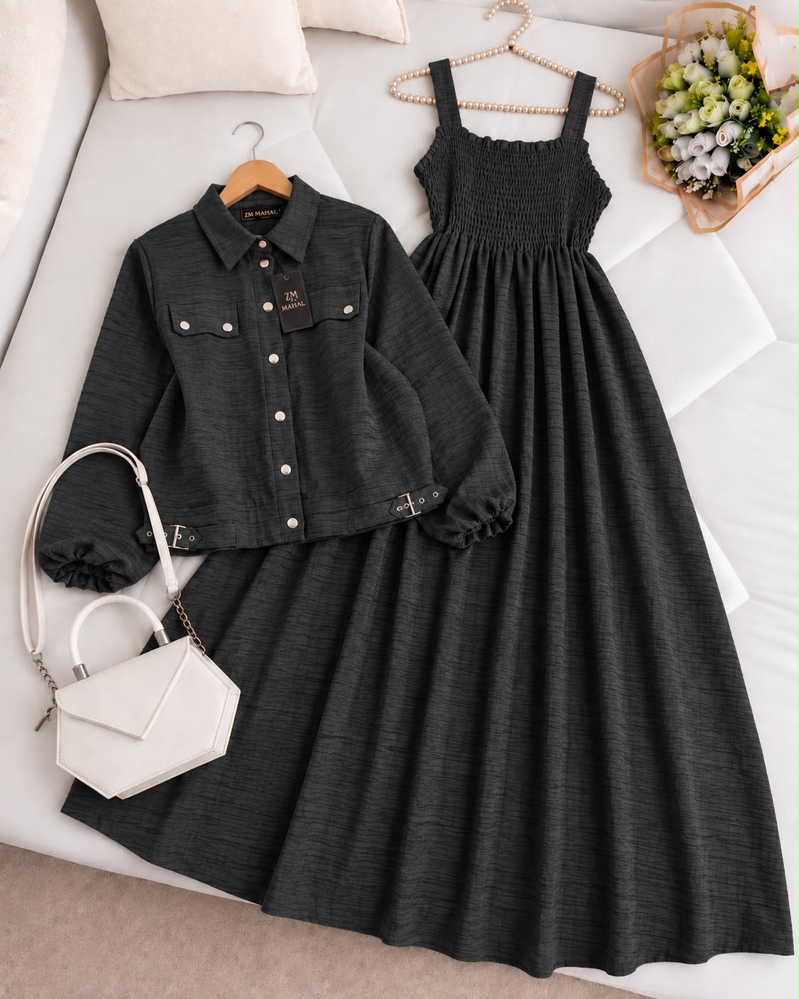 Modest Chic Button Jacket Maxi | ZM-007
