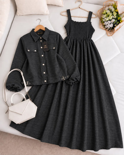 Modest Chic Button Jacket Maxi | ZM-007