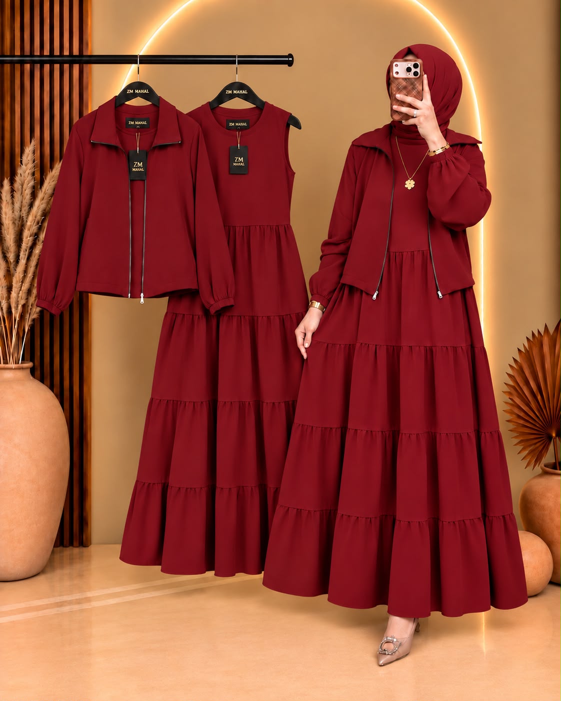 Elif Turkish Tiered Maxi & Jacket Set | ZM-036