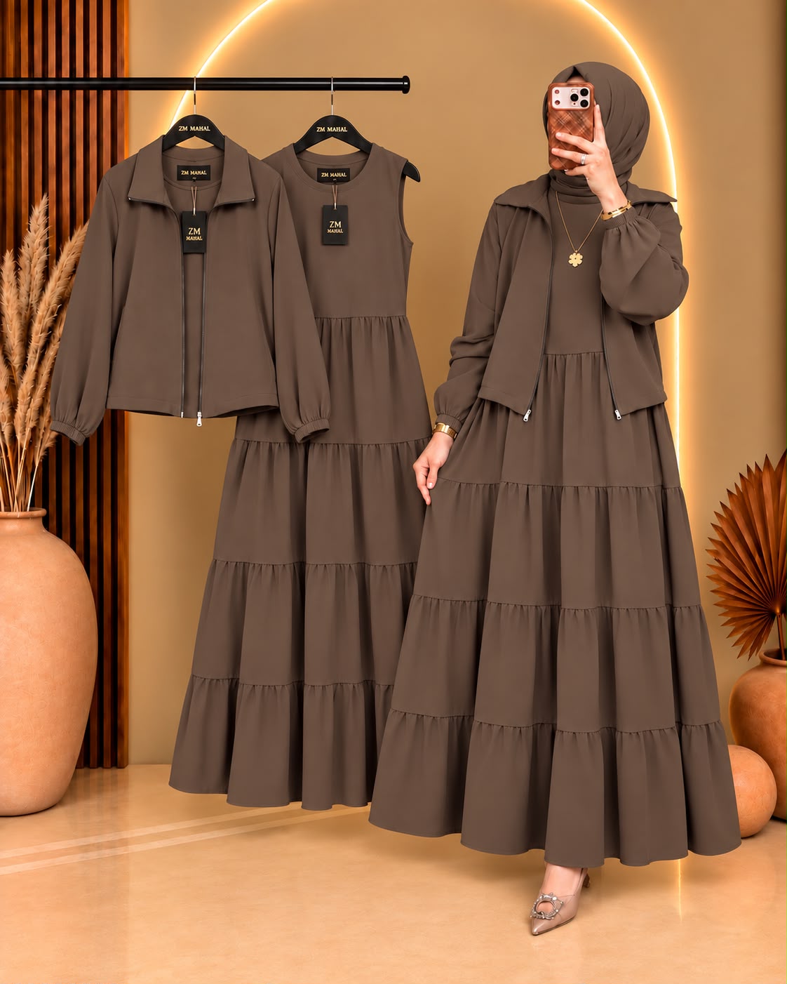 Elif Turkish Tiered Maxi & Jacket Set | ZM-036