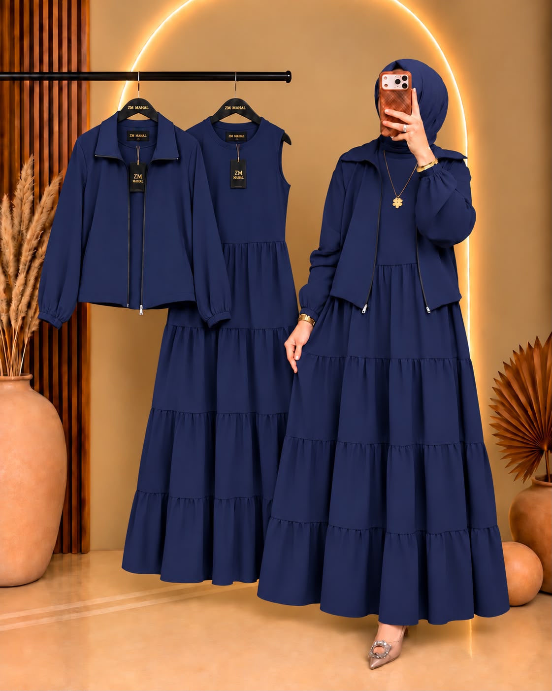 Elif Turkish Tiered Maxi & Jacket Set | ZM-036