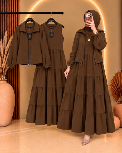 Elif Turkish Tiered Maxi & Jacket Set | ZM-036