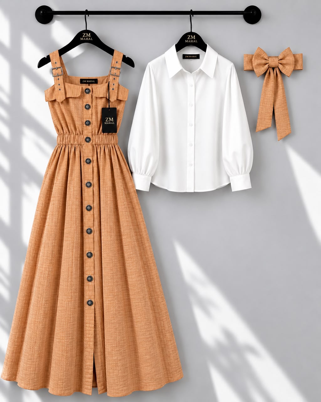 Lush Aura Turkish Maxi 2-piece front-open Turkish fabric maxi dress - Peach | SphereOutfit