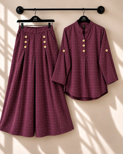 Turkish Glitter Button Co-Ord Set ZM-043