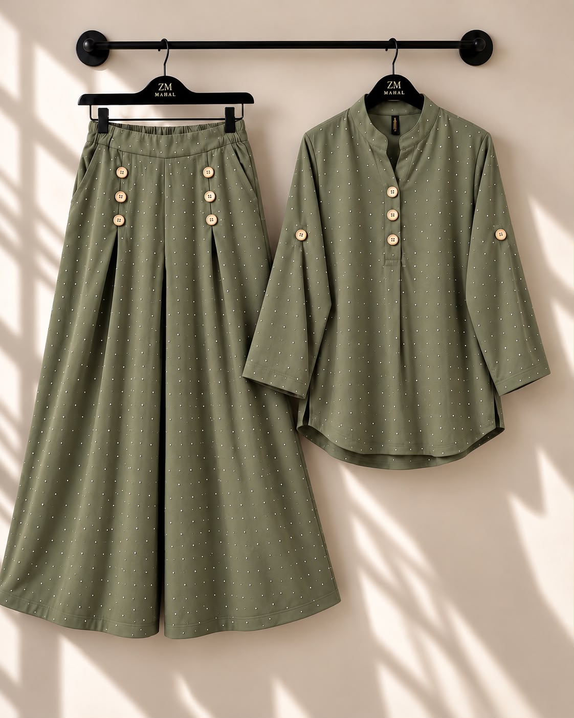Turkish Glitter Button Co-Ord Set ZM-043